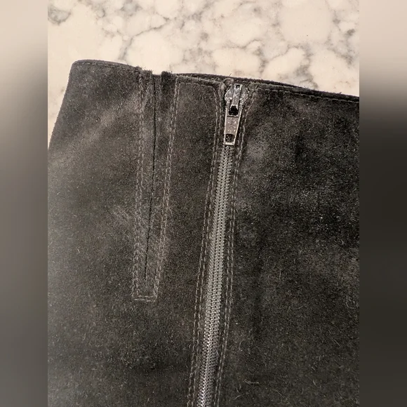 Vintage La CANADIENNE 🇨🇦 Black Waterproof Suede Knee High Stacked Heel Boots - Picture 3 of 9